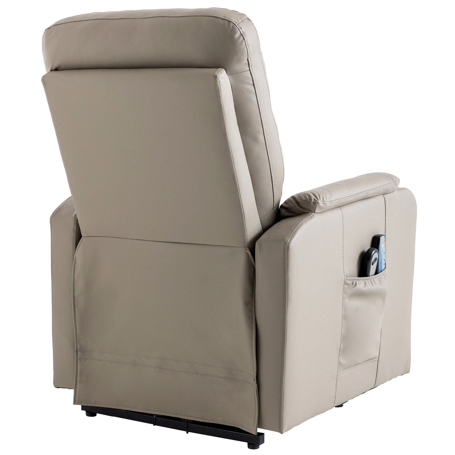 Fauteuil inclinable électrique bleu avec massage, chauffage, positions réglables et poche latérale pour plus de commodité