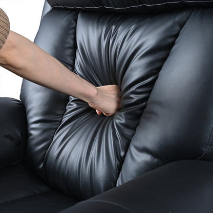 Fauteuil inclinable électrique bleu pour personnes âgées avec télécommande et poche latérale