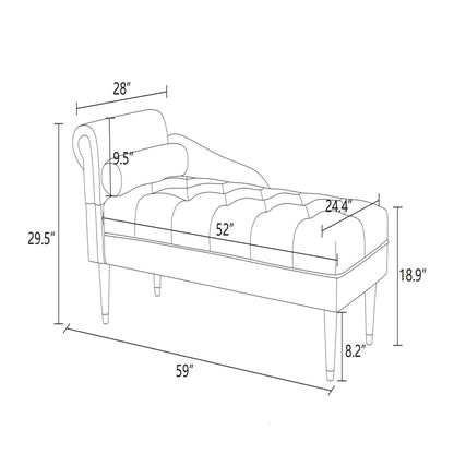 Chaise longue de salon en tissu BlueFluffy
