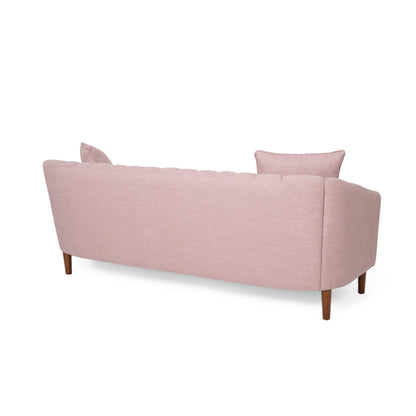 Canapé 3 places Blush Modern 84,5 avec pieds en bois et coussins pour le salon