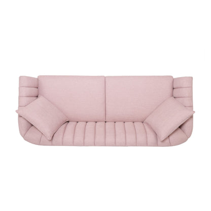 Canapé 3 places Blush Modern 84,5 avec pieds en bois et coussins pour le salon