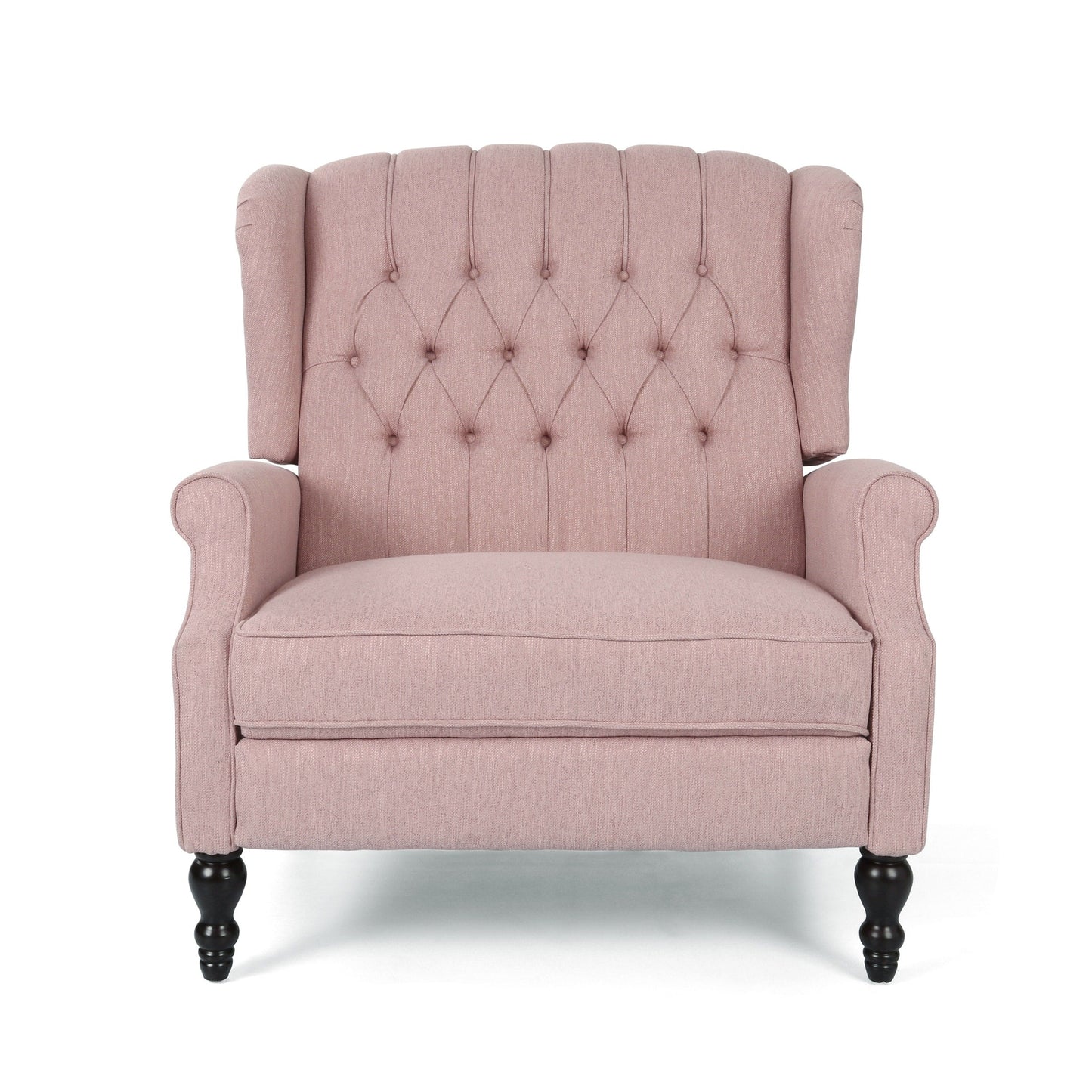 Fauteuil inclinable rembourré surdimensionné Blush avec repose-pieds, dossier capitonné et clous décoratifs
