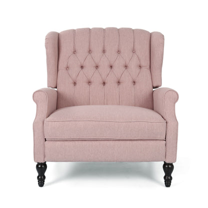 Fauteuil inclinable rembourré surdimensionné Blush avec repose-pieds, dossier capitonné et clous décoratifs