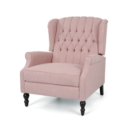 Fauteuil inclinable rembourré surdimensionné Blush avec repose-pieds, dossier capitonné et clous décoratifs