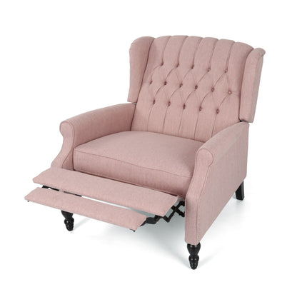 Fauteuil inclinable rembourré surdimensionné Blush avec repose-pieds, dossier capitonné et clous décoratifs