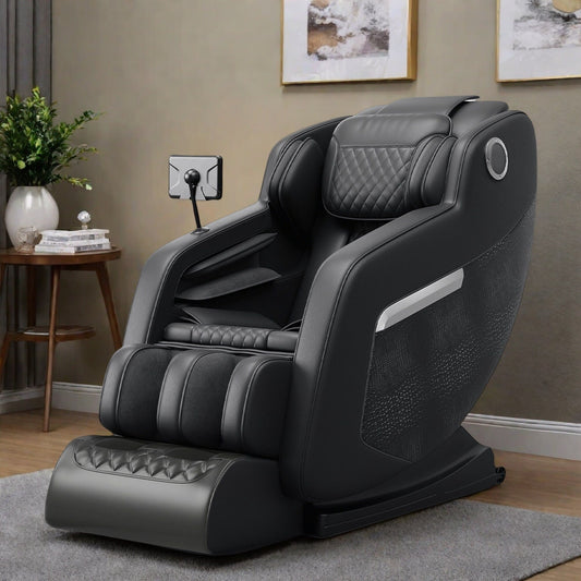 Fauteuil de massage corporel à gravité zéro, 20 airbags, chauffage, télécommande LCD, 8 rouleaux, 5 modes et techniques de massage