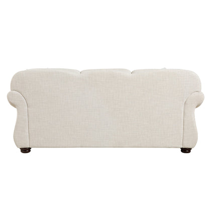 Canapé Boro avec 4 coussins décoratifs, 85 pouces, tissu beige moelleux