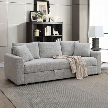 Canapé-lit gigogne en tissu bouclé gris