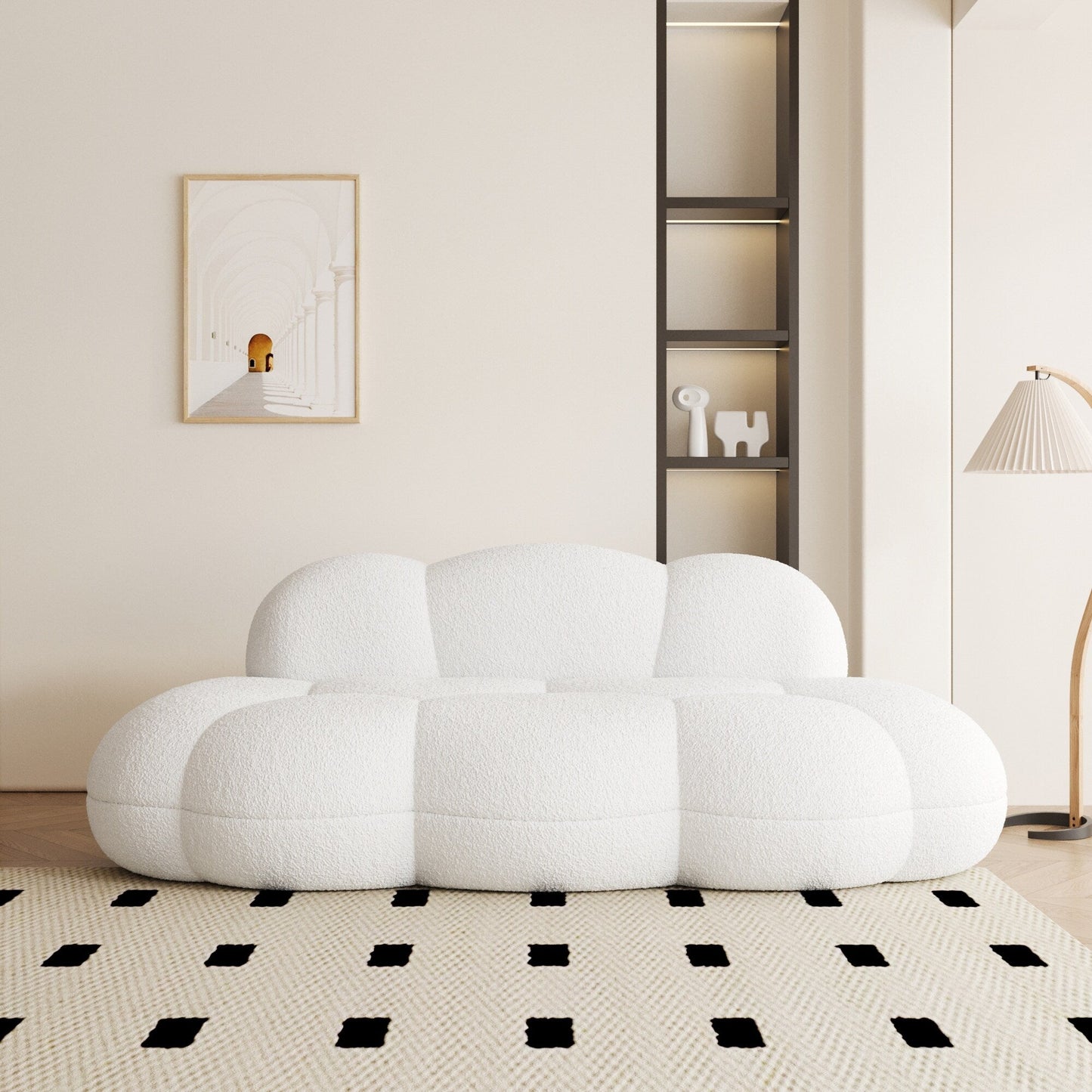 Canapé Cloud rembourré Boucle, canapé de sol moderne sans cadre