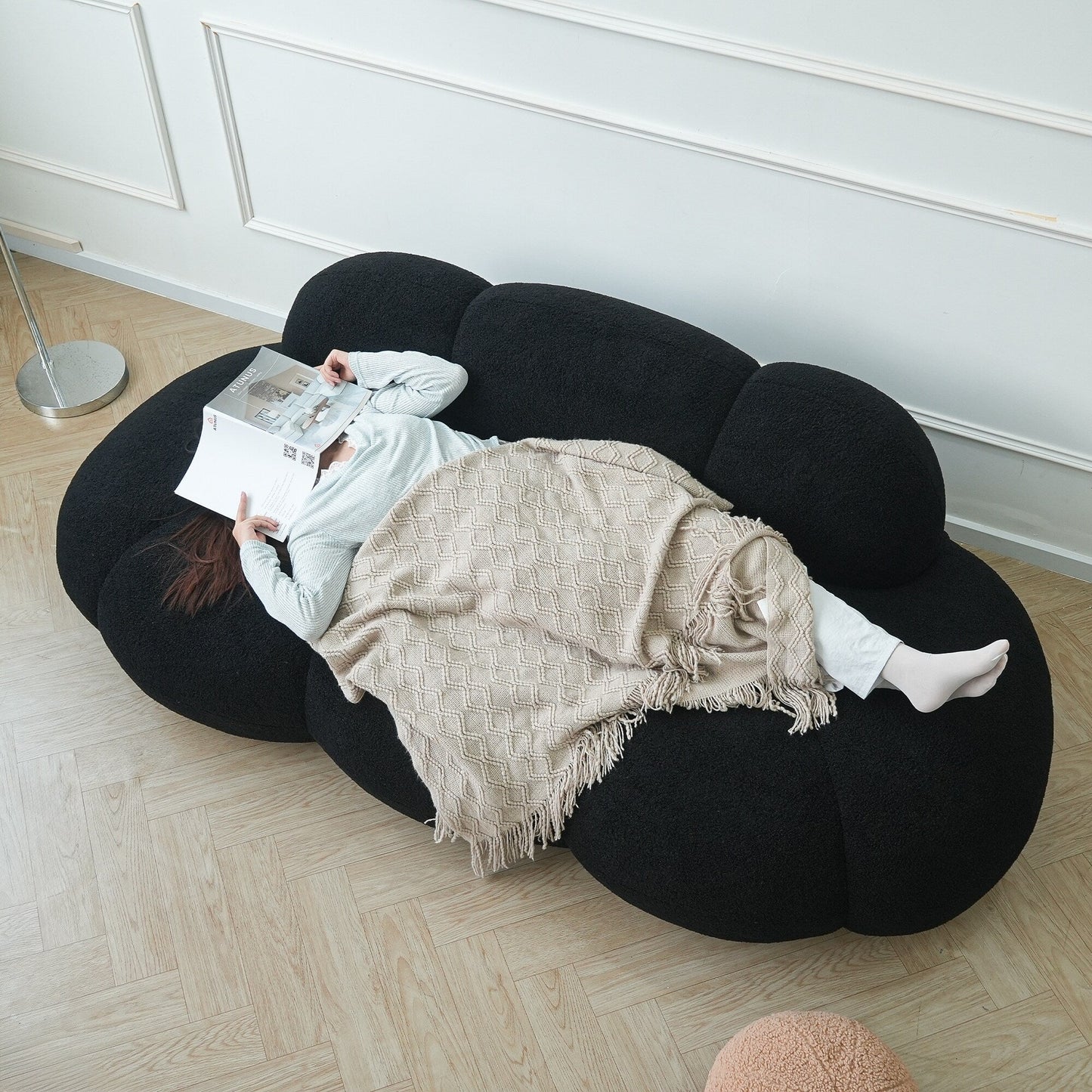 Canapé Cloud rembourré Boucle, canapé de sol moderne sans cadre