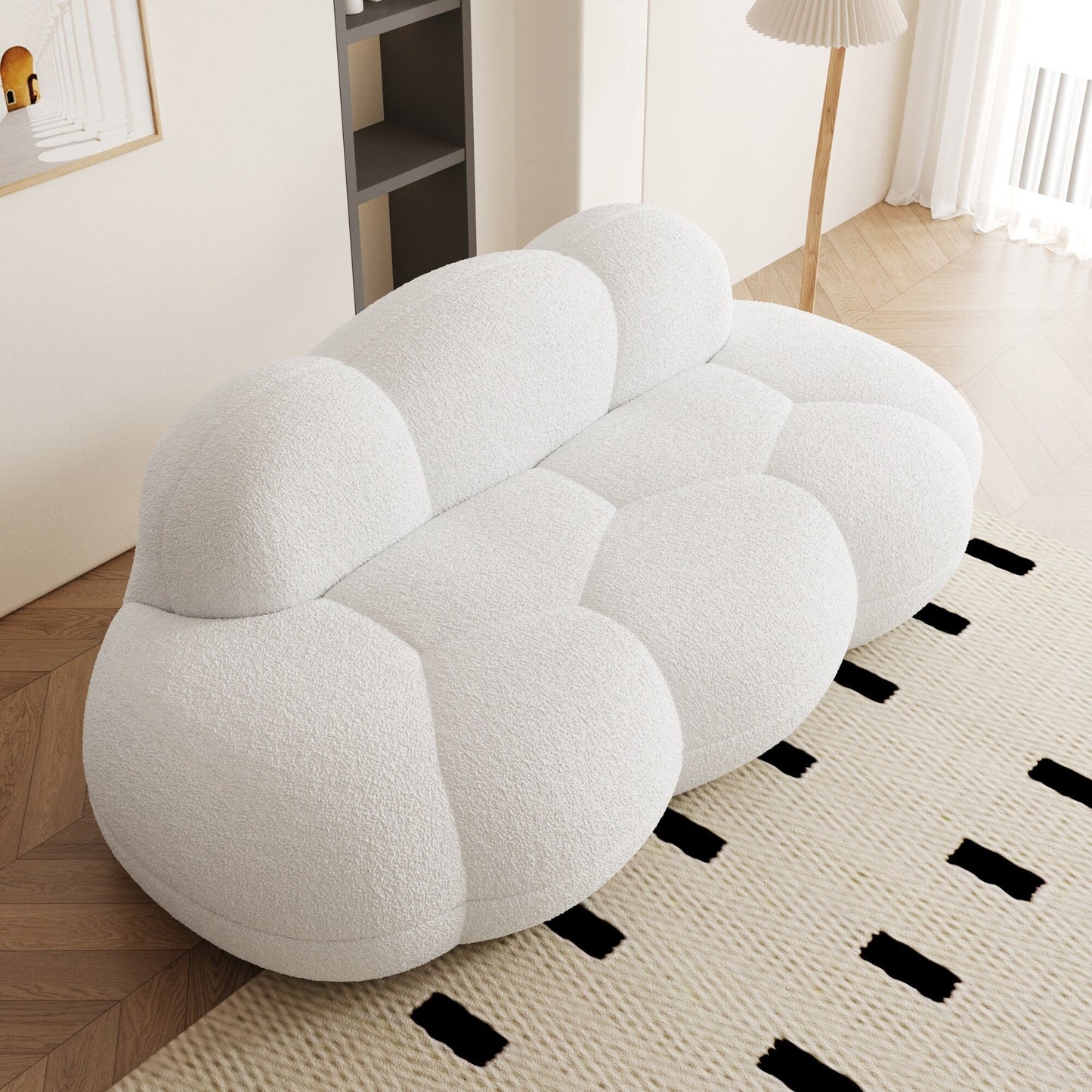 Canapé Cloud rembourré Boucle, canapé de sol moderne sans cadre