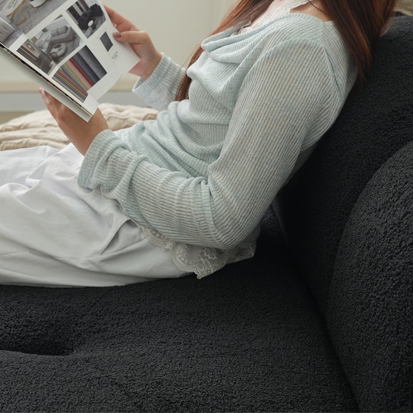 Canapé Cloud rembourré Boucle, canapé de sol moderne sans cadre