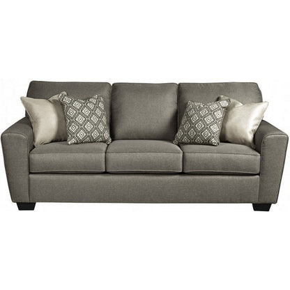 Canapé Bowen, polyester marron, 4 coussins décoratifs, 220 cm