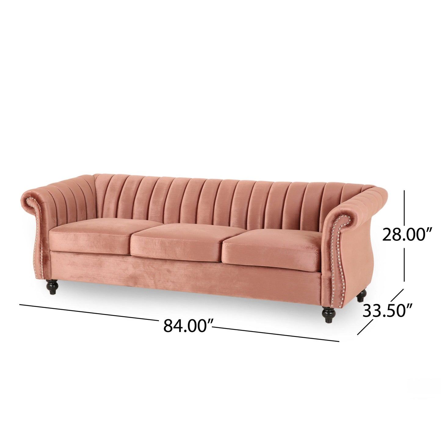 Canapé Bowie Glam en velours par Christopher Knight Home