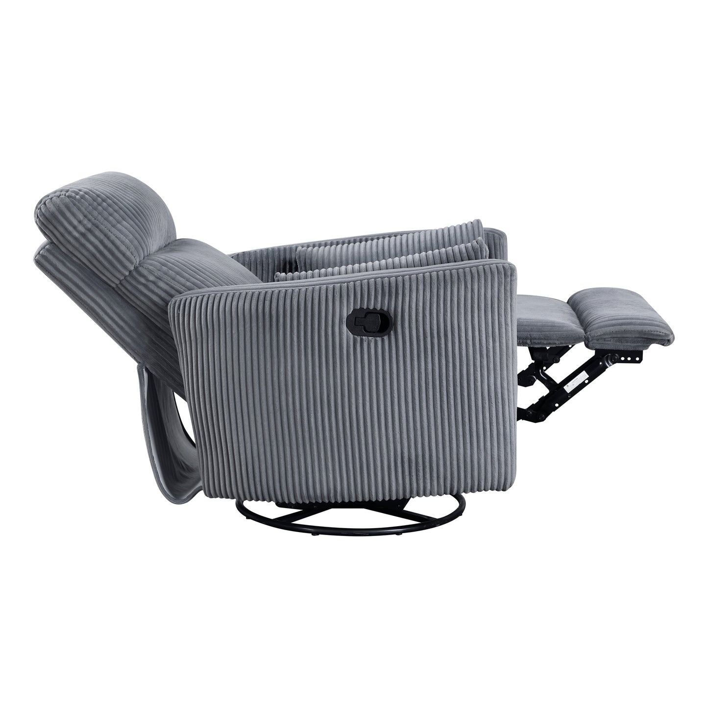 Fauteuil inclinable manuel pivotant en velours côtelé Braidy