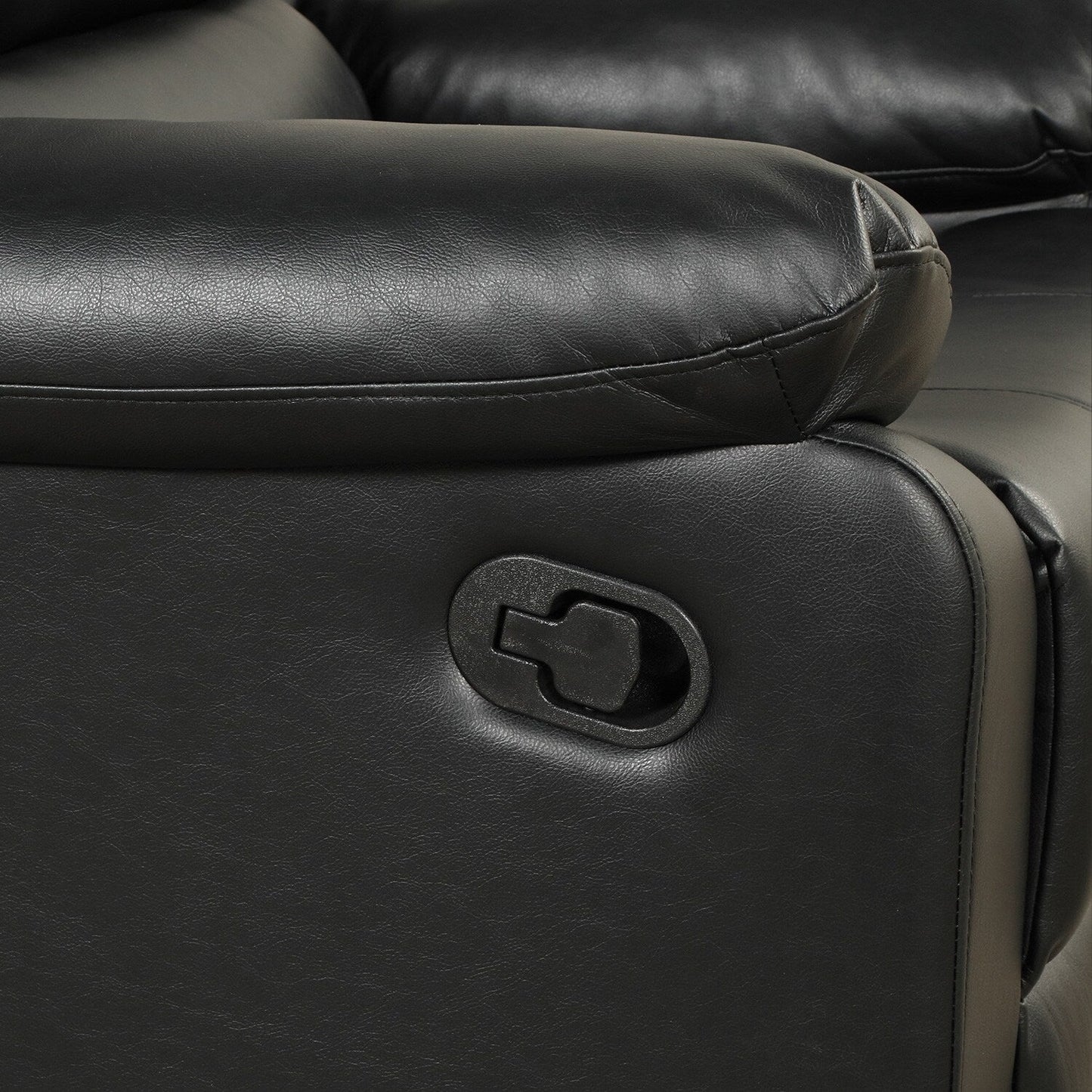 Fauteuil inclinable manuel en cuir PU respirant avec accoudoirs et dossier rembourrés