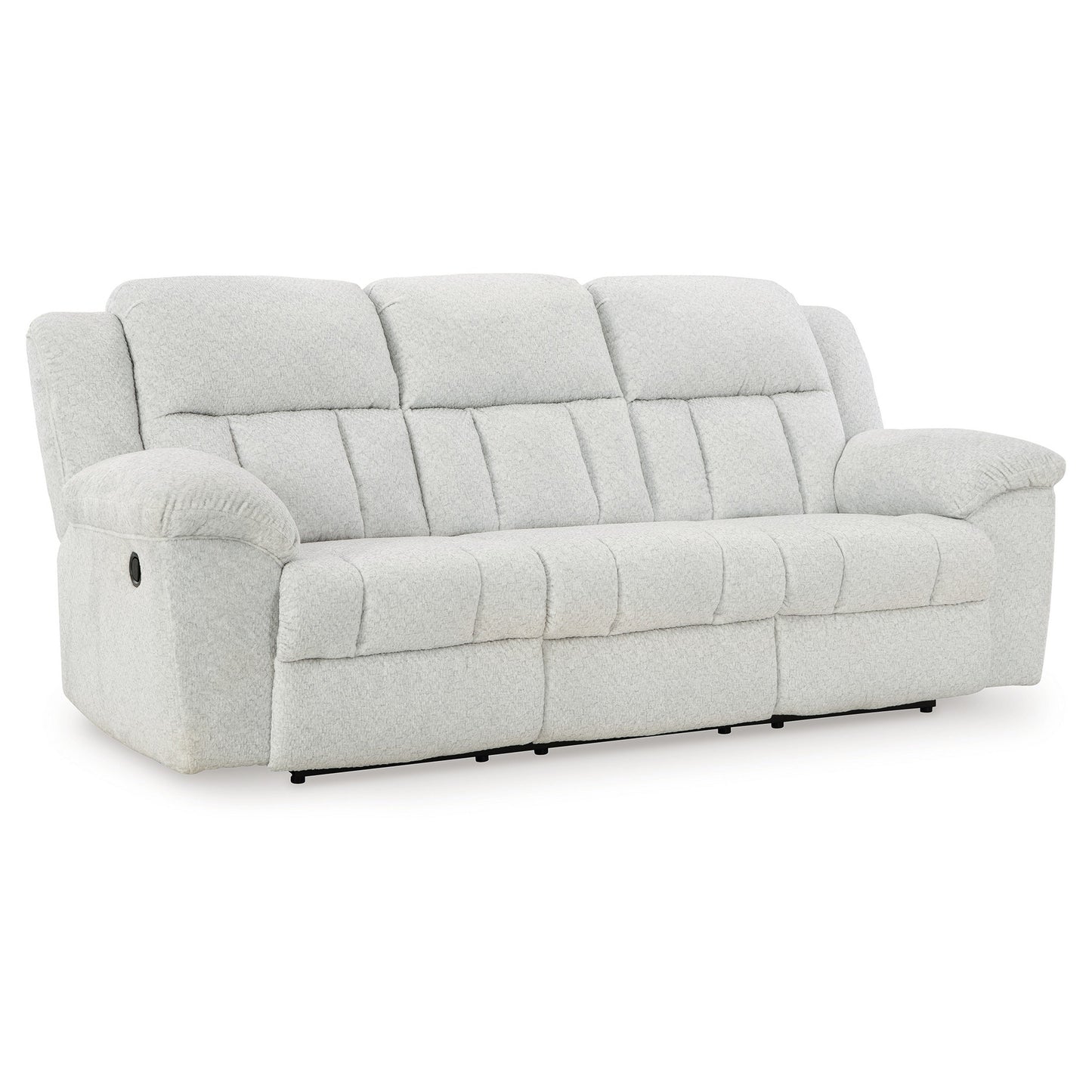 Canapé inclinable manuel Briar en polyester blanc, accoudoirs coussinés, 91 pouces