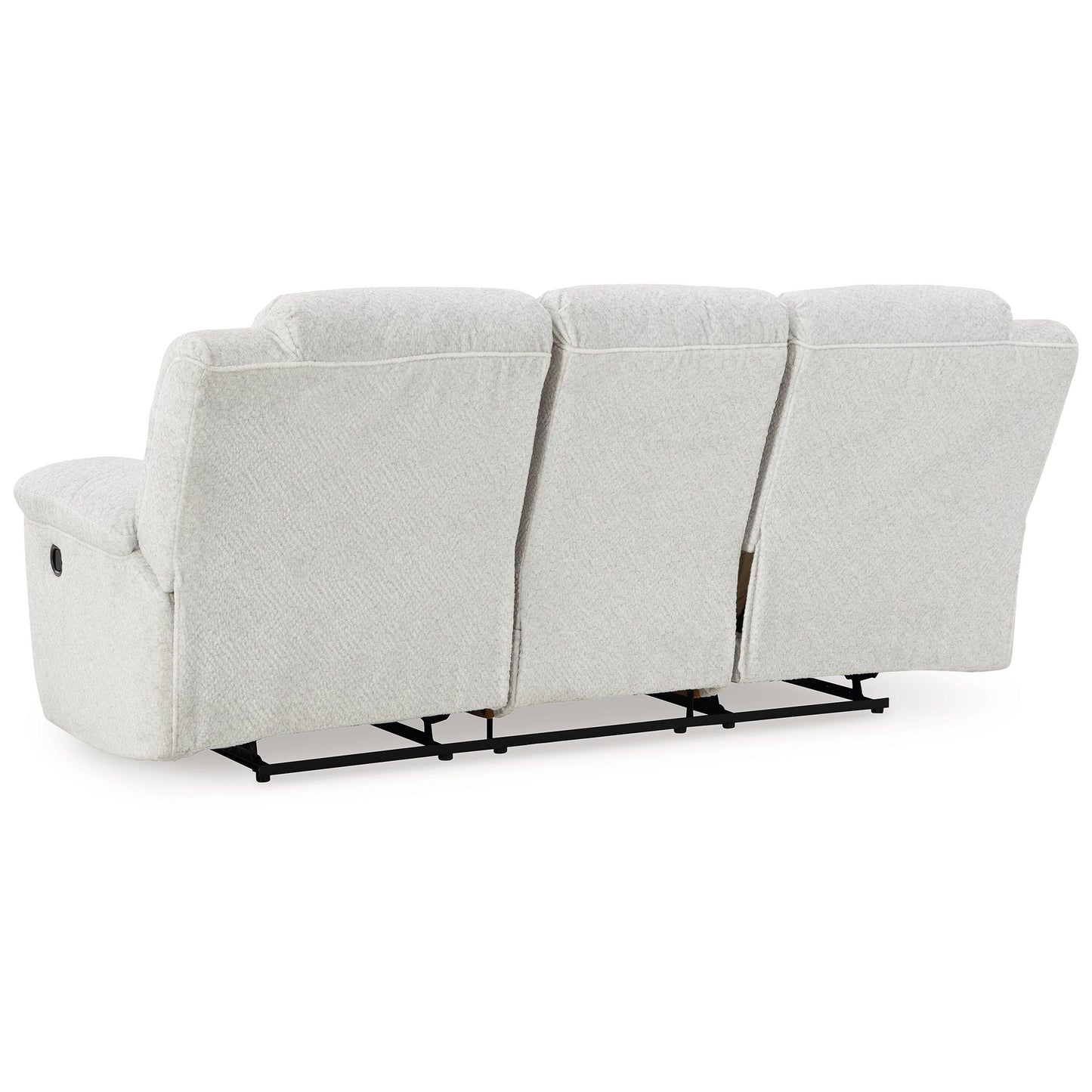Canapé inclinable manuel Briar en polyester blanc, accoudoirs coussinés, 91 pouces