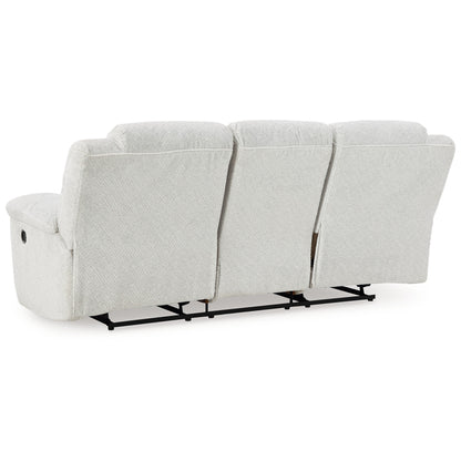 Canapé inclinable manuel Briar en polyester blanc, accoudoirs coussinés, 91 pouces