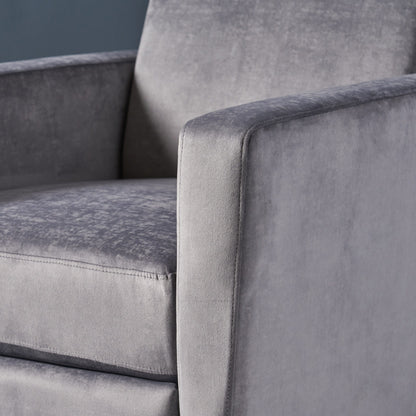 Fauteuil inclinable Brightwood à dossier haut et pieds en acier inoxydable par Christopher Knight Home