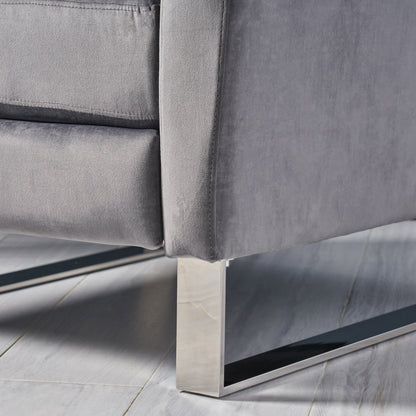 Fauteuil inclinable Brightwood à dossier haut et pieds en acier inoxydable par Christopher Knight Home