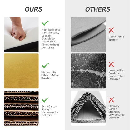 Fauteuil inclinable moderne Brigida en cuir véritable avec garniture cloutée et repose-pieds réglable, lot de 2 par HULALA HOME