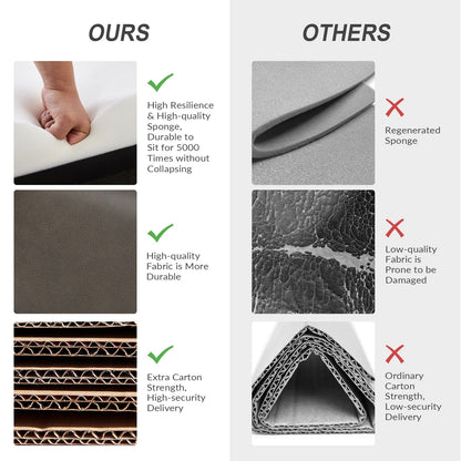 Fauteuil inclinable moderne Brigida en cuir véritable avec garniture cloutée et repose-pieds réglable, lot de 2 par HULALA HOME