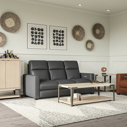 Canapé inclinable électrique Broadway en cuir avec appuie-têtes électriques par Flexsteel