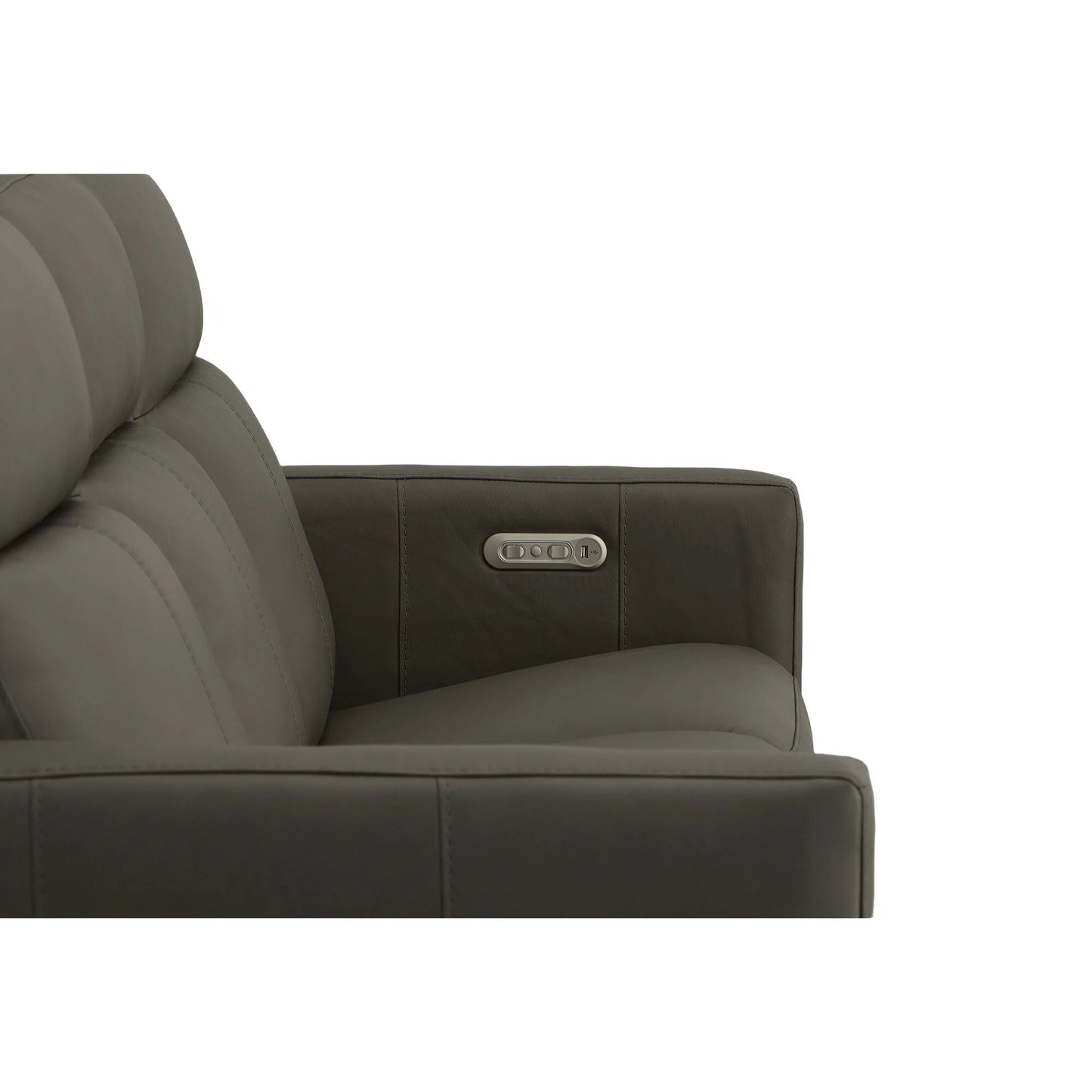 Canapé inclinable électrique Broadway en cuir avec appuie-têtes électriques par Flexsteel