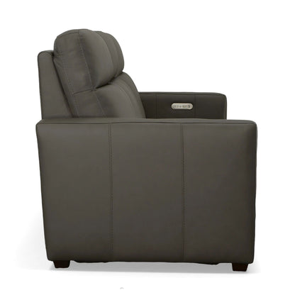Canapé inclinable électrique Broadway en cuir avec appuie-têtes électriques par Flexsteel