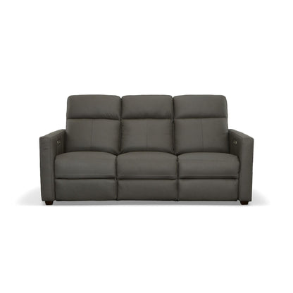 Canapé inclinable électrique Broadway en cuir avec appuie-têtes électriques par Flexsteel