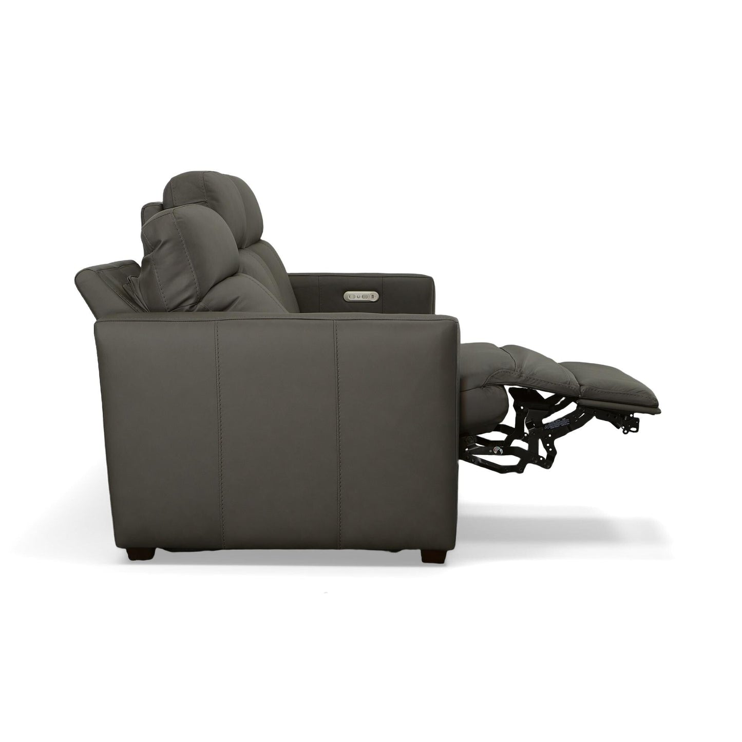 Canapé inclinable électrique Broadway en cuir avec appuie-têtes électriques par Flexsteel