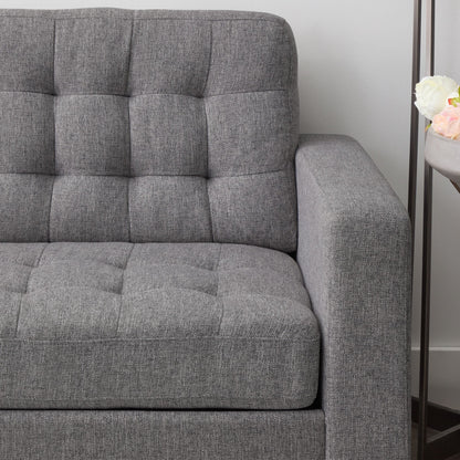 Canapé Brookside Brynn de 76 po à accoudoirs carrés en similicuir/velours/tissu