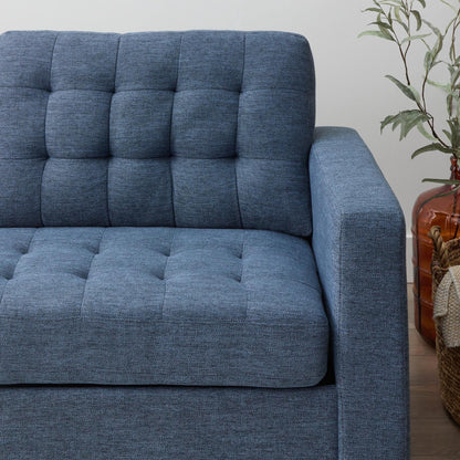 Canapé Brookside Brynn de 76 po à accoudoirs carrés en similicuir/velours/tissu