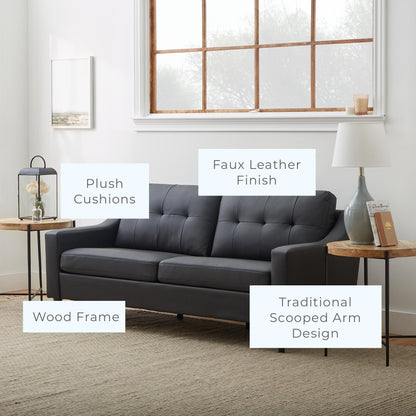 Canapé Brookside Ellen 75 à accoudoirs arrondis rembourré