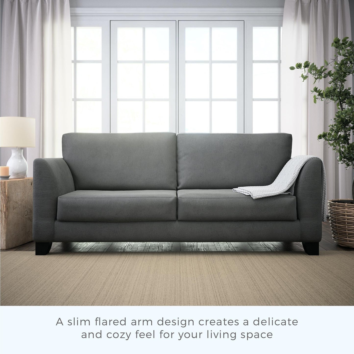 Canapé Brookside Holly 85 à accoudoirs évasés rembourrés