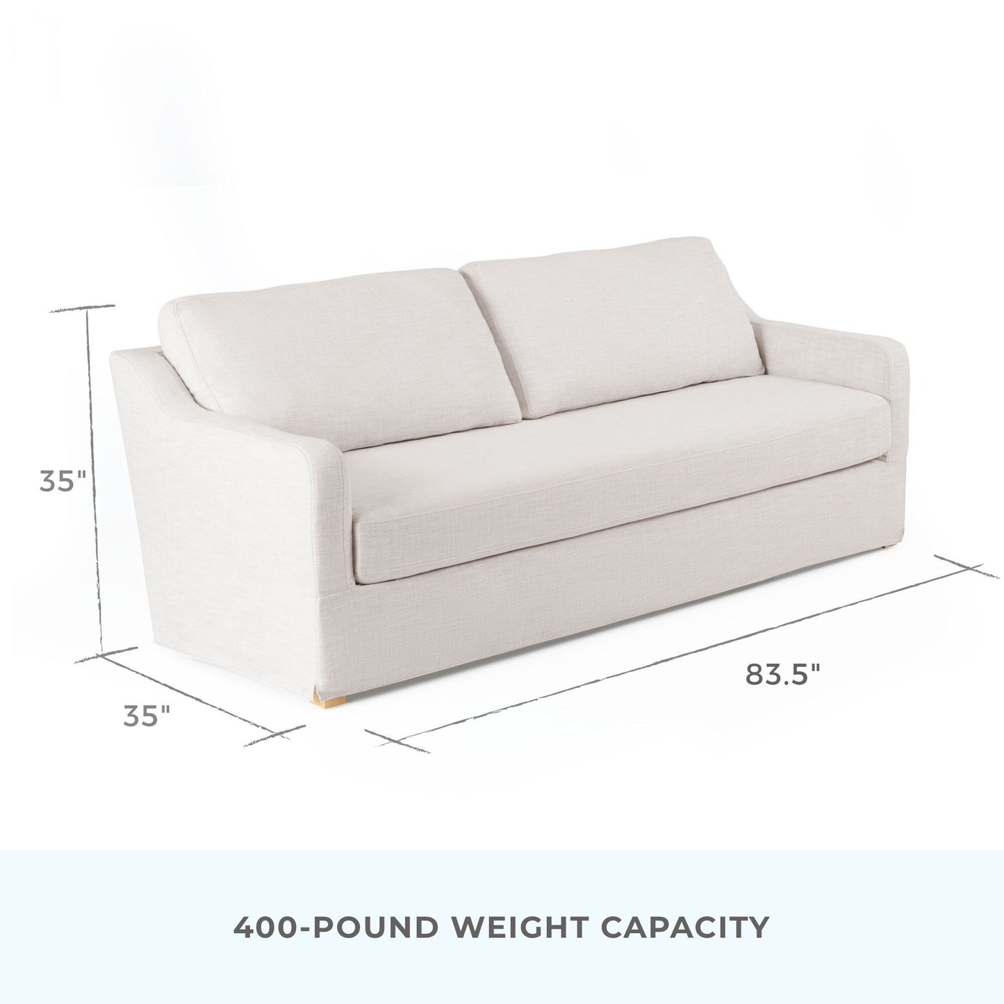 Canapé 3 places Brookside Nelle avec housse rembourrée