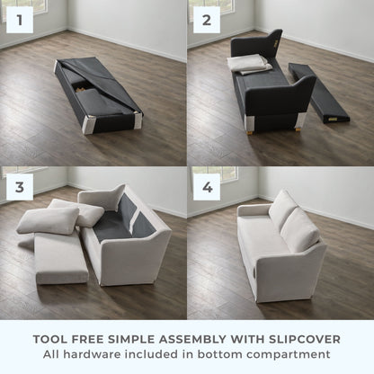 Canapé 3 places Brookside Nelle avec housse rembourrée