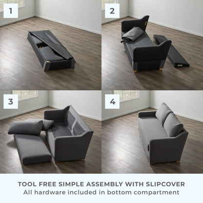 Canapé 3 places Brookside Nelle avec housse rembourrée