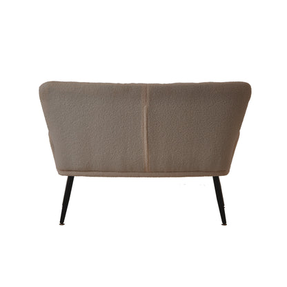 Canapé causeuse Teddy marron 52 avec dossiers matelassés et cadre en bois dur pour le salon.