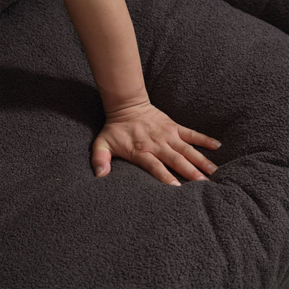 Canapé 2 places en tissu marron 96,46 pouces avec un design rembourré confortable, style nuage et pieds en plastique pour le salon