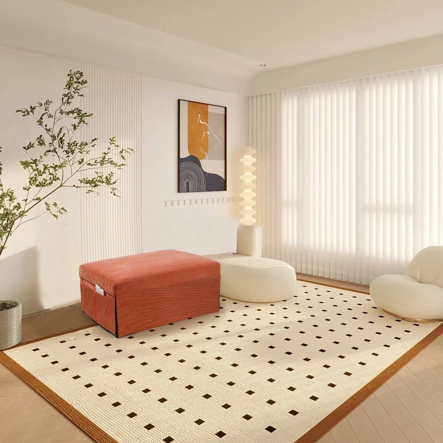 Canapé-lit simple convertible en velours côtelé marron avec dossier inclinable