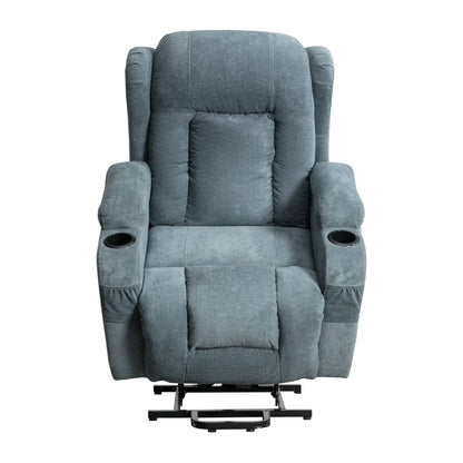 Fauteuil inclinable électrique marron avec chauffage, massage et port USB pour personnes âgées