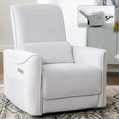 Fauteuil inclinable ergonomique marron avec pivot à 270°, mouvement de bascule doux, tissu résistant, ports USB et Type-C