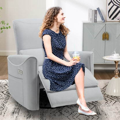 Fauteuil inclinable électrique ergonomique marron avec support pivotant et lombaire