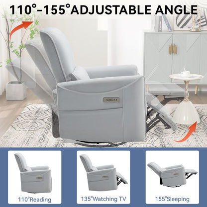 Fauteuil inclinable ergonomique marron avec port pivotant, à bascule et USB