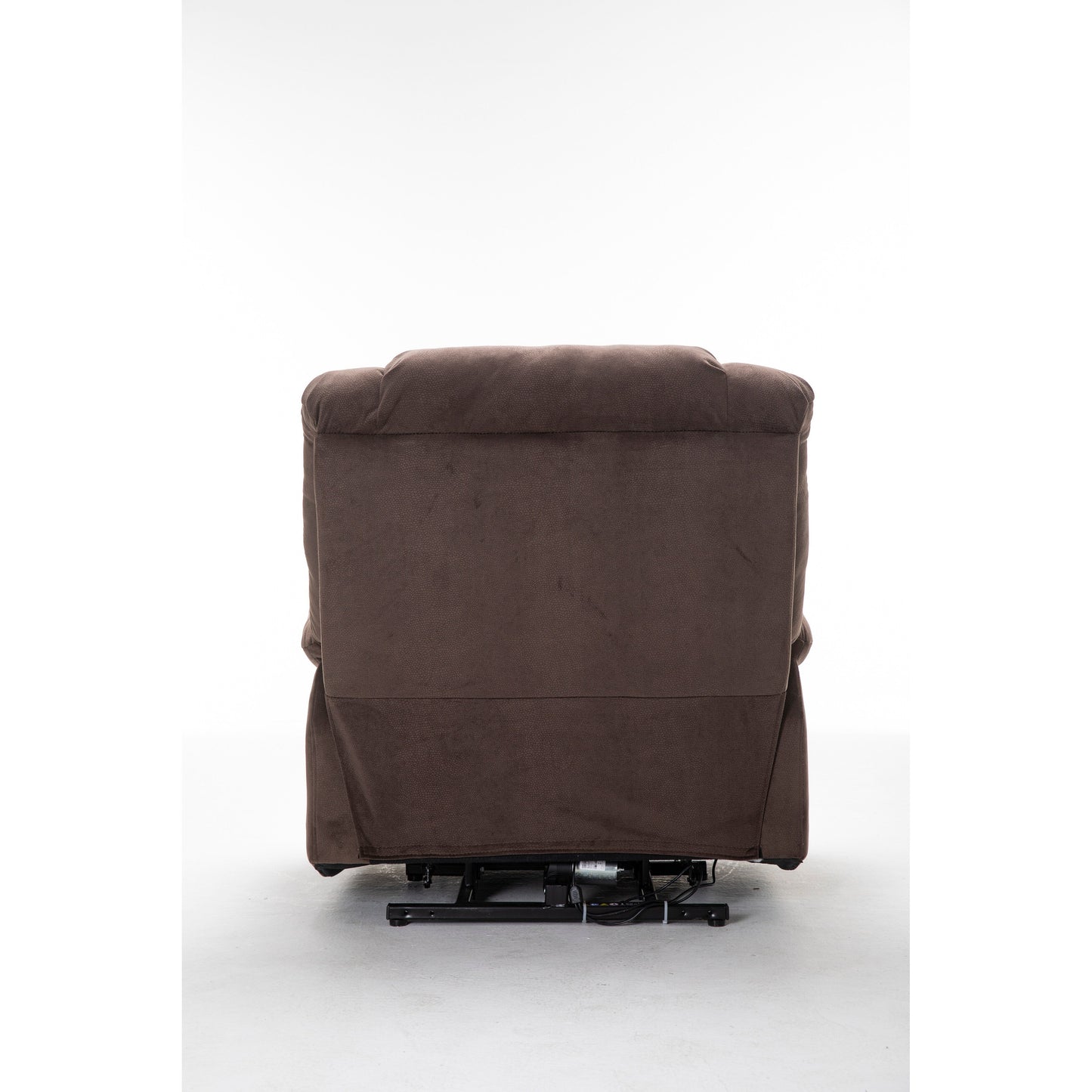 Fauteuil inclinable électrique robuste marron avec tissu antidérapant, coussin rembourré et fonctions réglables pour personnes âgées