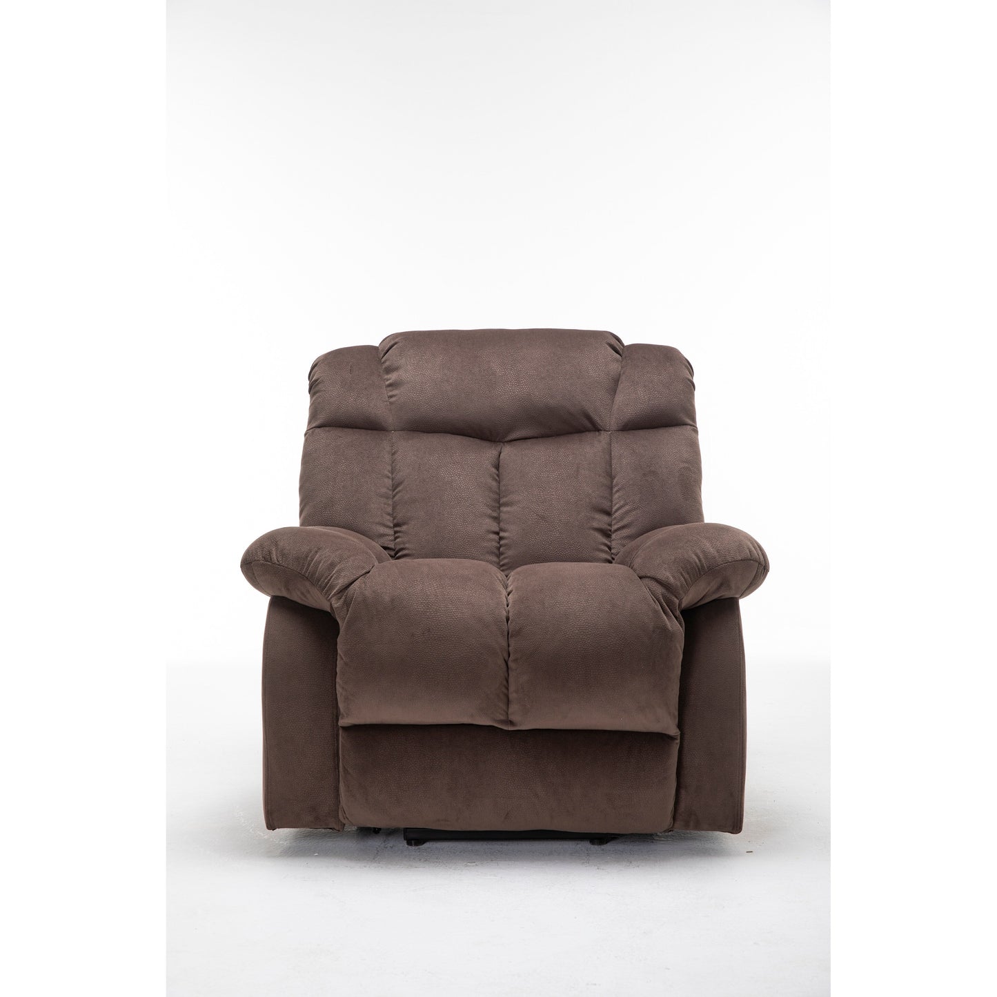 Fauteuil inclinable électrique robuste marron avec tissu antidérapant, coussin rembourré et fonctions réglables pour personnes âgées
