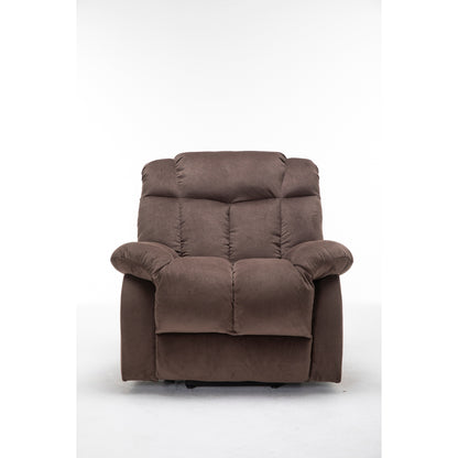 Fauteuil inclinable électrique robuste marron avec tissu antidérapant, coussin rembourré et fonctions réglables pour personnes âgées