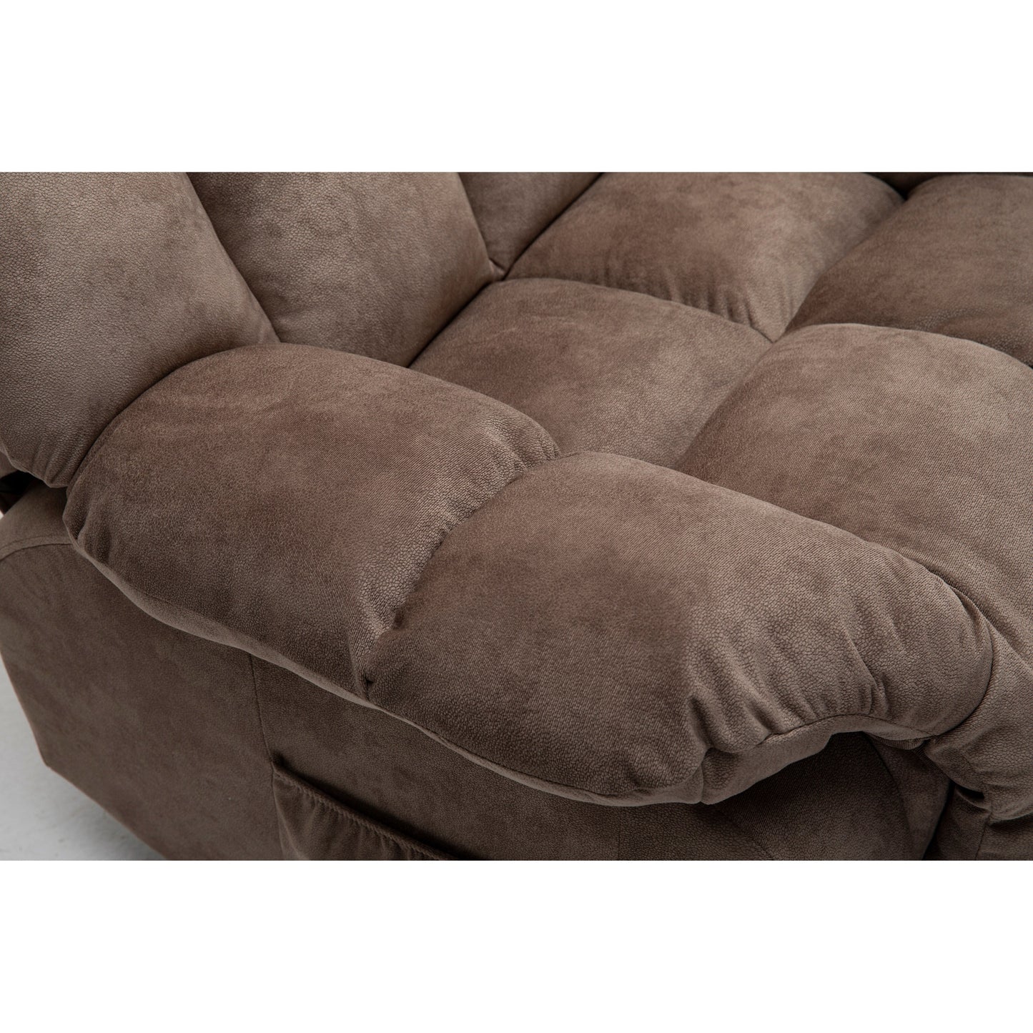 Fauteuil inclinable électrique robuste marron avec tissu antidérapant, coussin rembourré et fonctions réglables pour personnes âgées